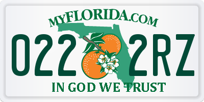 FL license plate 0222RZ