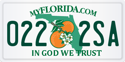 FL license plate 0222SA