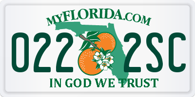 FL license plate 0222SC