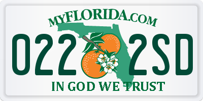 FL license plate 0222SD