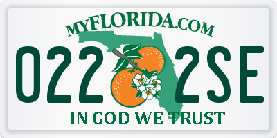 FL license plate 0222SE