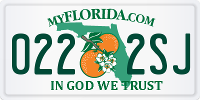 FL license plate 0222SJ