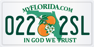 FL license plate 0222SL