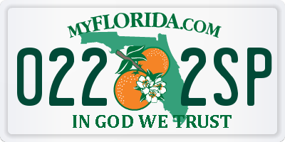 FL license plate 0222SP