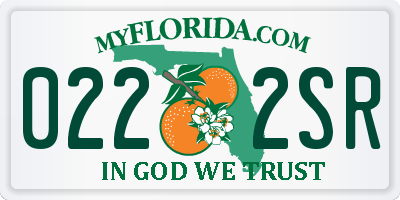 FL license plate 0222SR