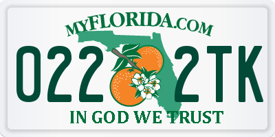 FL license plate 0222TK