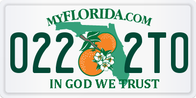 FL license plate 0222TO