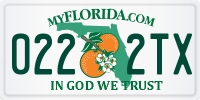 FL license plate 0222TX