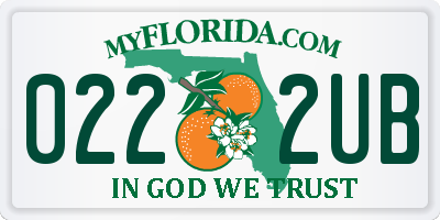 FL license plate 0222UB