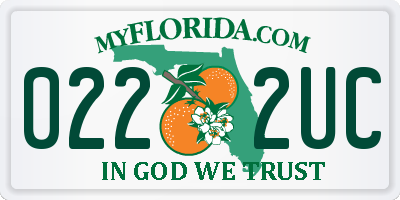FL license plate 0222UC