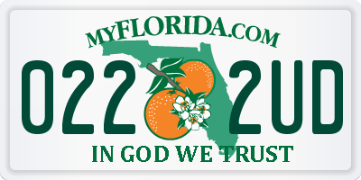 FL license plate 0222UD