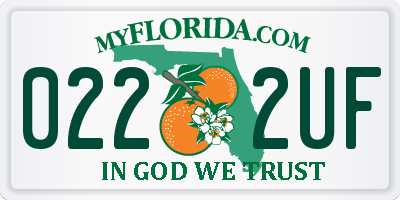 FL license plate 0222UF
