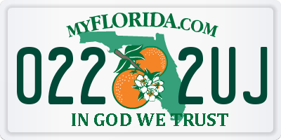 FL license plate 0222UJ