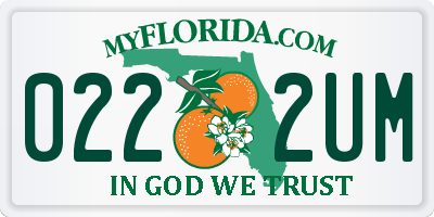 FL license plate 0222UM