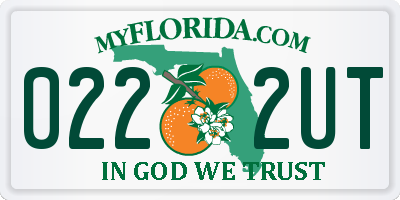 FL license plate 0222UT