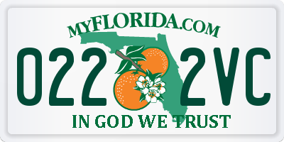 FL license plate 0222VC