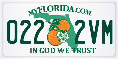 FL license plate 0222VM