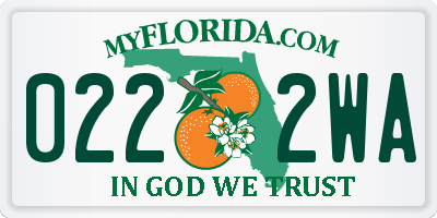 FL license plate 0222WA