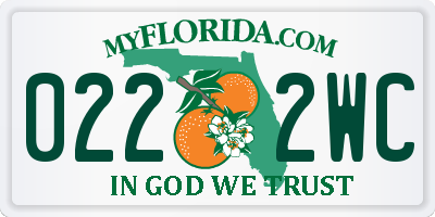 FL license plate 0222WC