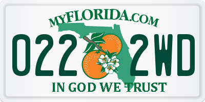 FL license plate 0222WD