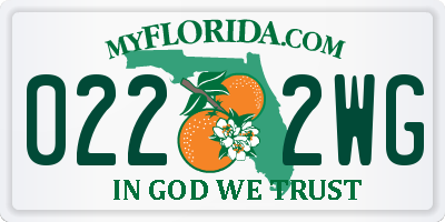 FL license plate 0222WG