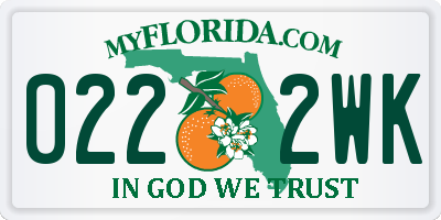FL license plate 0222WK