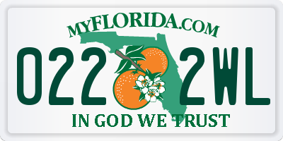 FL license plate 0222WL