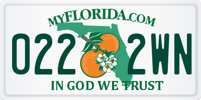 FL license plate 0222WN