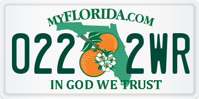 FL license plate 0222WR