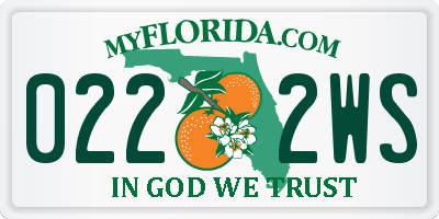 FL license plate 0222WS