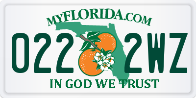 FL license plate 0222WZ