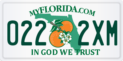 FL license plate 0222XM
