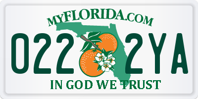 FL license plate 0222YA