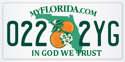 FL license plate 0222YG