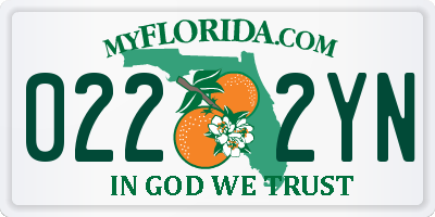 FL license plate 0222YN