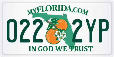 FL license plate 0222YP