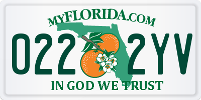 FL license plate 0222YV