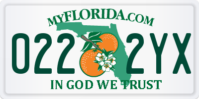 FL license plate 0222YX
