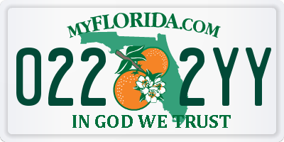 FL license plate 0222YY