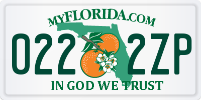 FL license plate 0222ZP