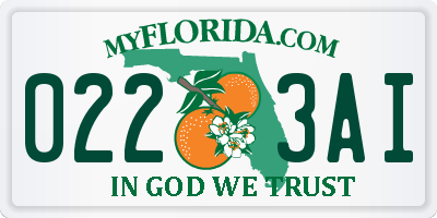 FL license plate 0223AI