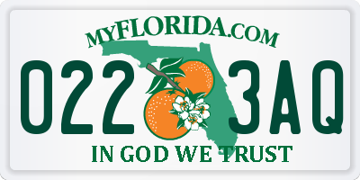 FL license plate 0223AQ