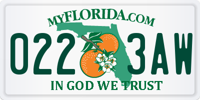 FL license plate 0223AW