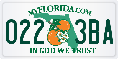 FL license plate 0223BA
