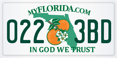 FL license plate 0223BD