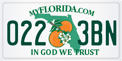 FL license plate 0223BN