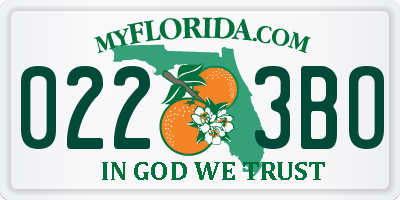 FL license plate 0223BO