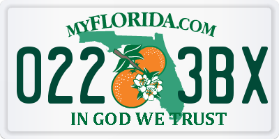 FL license plate 0223BX