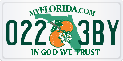 FL license plate 0223BY