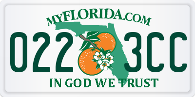 FL license plate 0223CC
